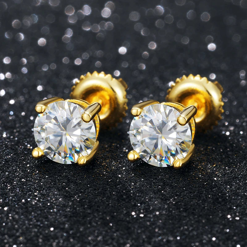 Elegant Moissanite Stud Earrings in 925 Sterling Silver