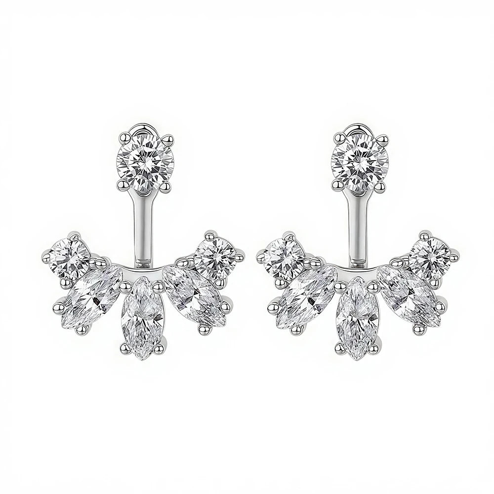Elegant Moissanite Stud Earrings in 18K Gold Plated S925 Silver