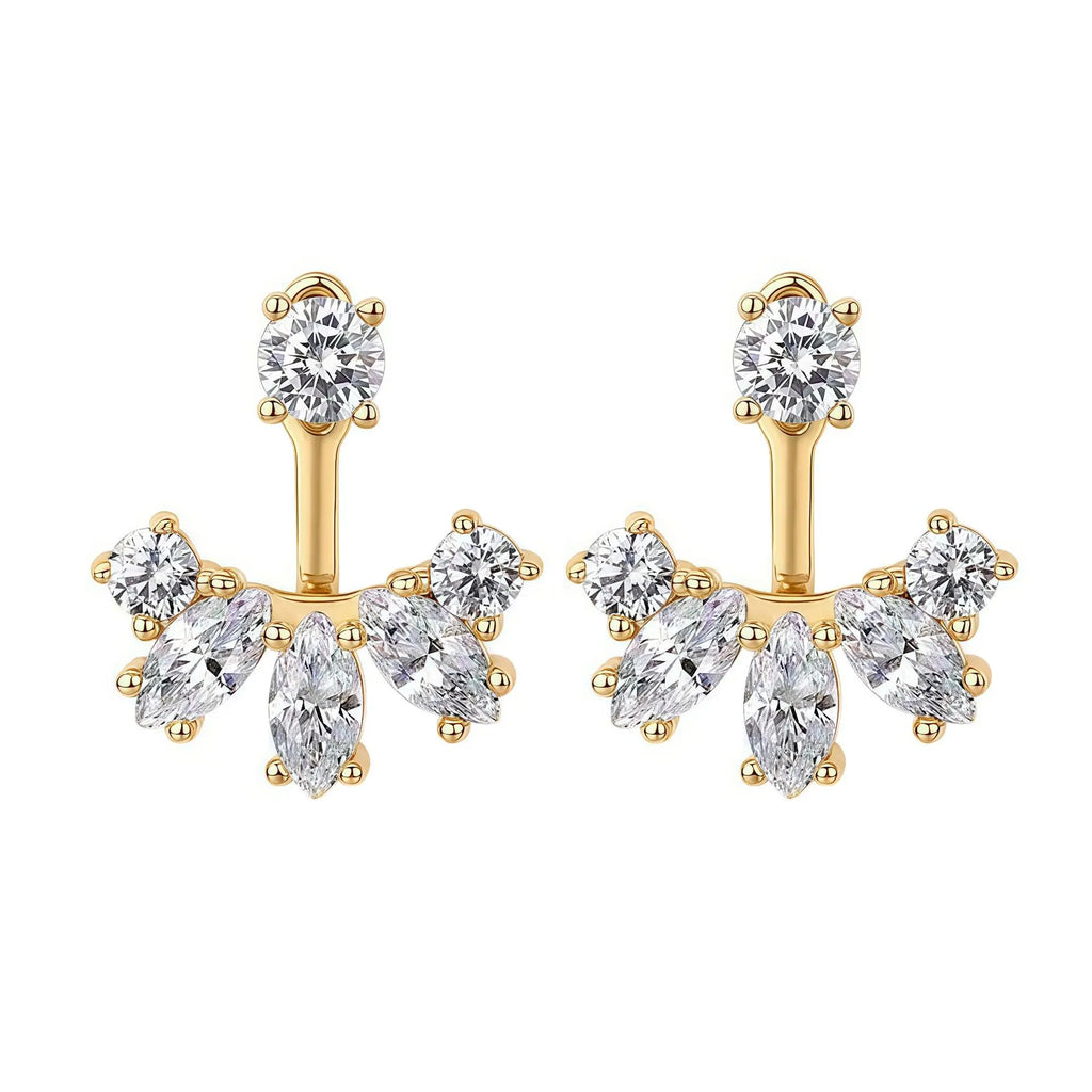 Elegant Moissanite Stud Earrings in 18K Gold Plated S925 Silver