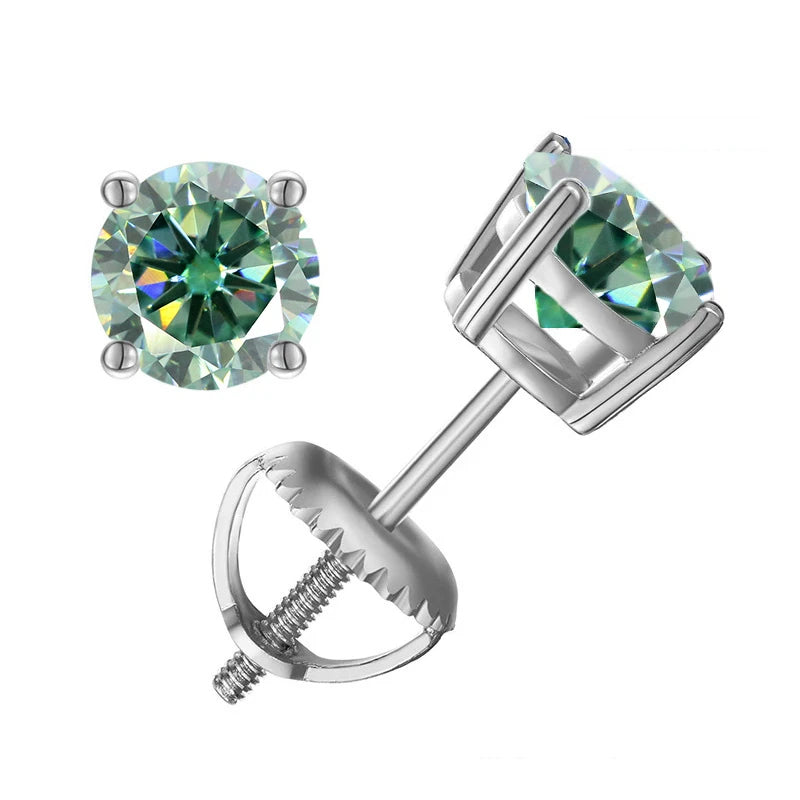 Elegant Moissanite Stud Earrings in Sterling Silver