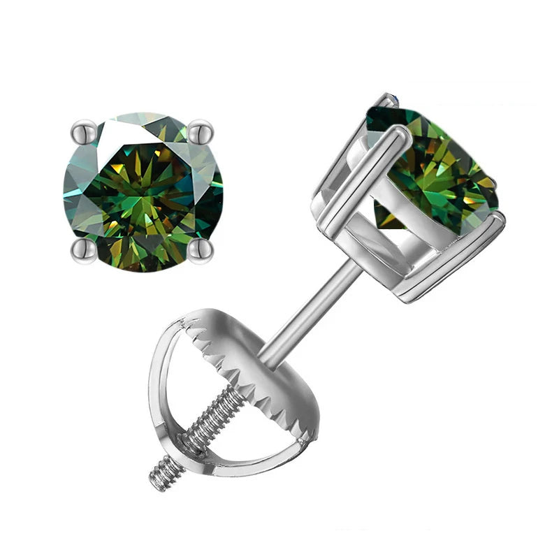 Elegant Moissanite Stud Earrings in Sterling Silver