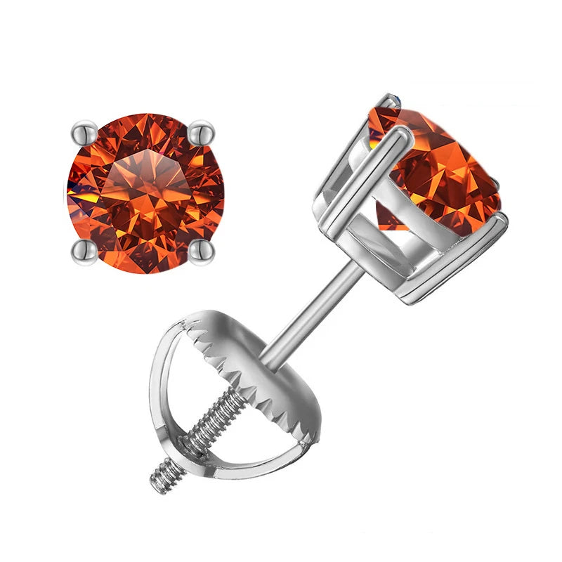 Elegant Moissanite Stud Earrings in Sterling Silver