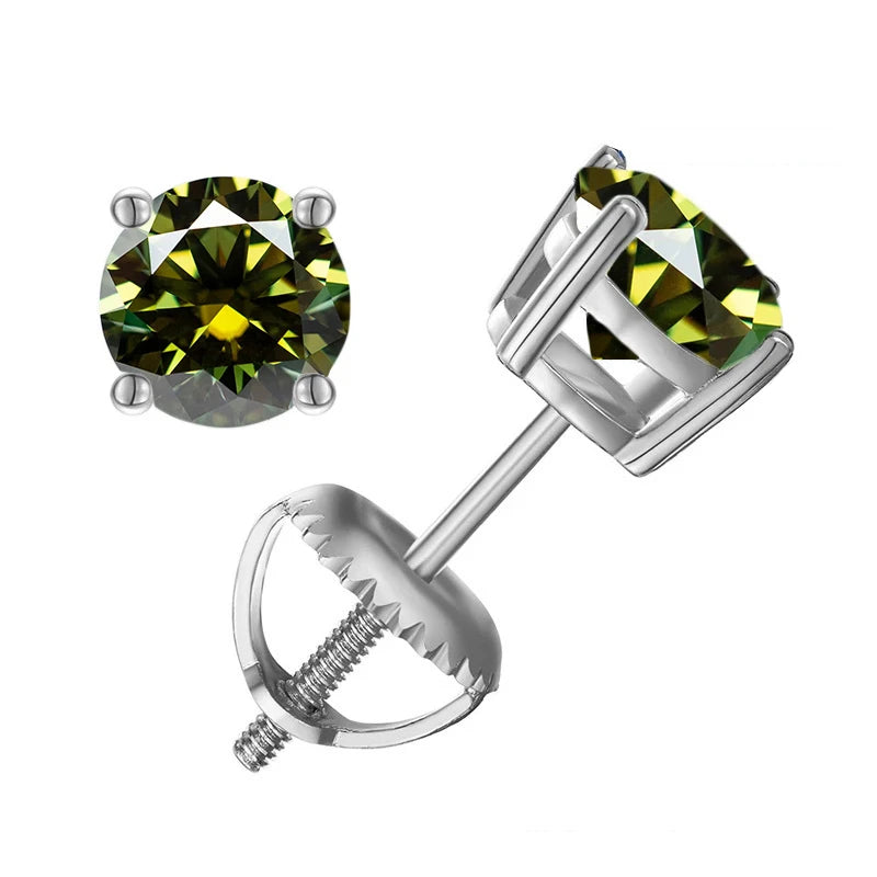 Elegant Moissanite Stud Earrings in Sterling Silver