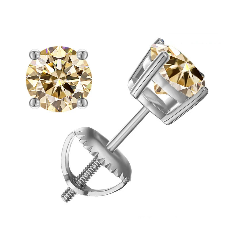 Elegant Moissanite Stud Earrings in Sterling Silver