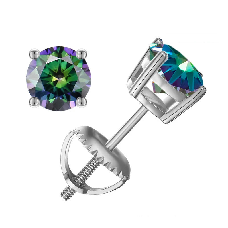 Elegant Moissanite Stud Earrings in Sterling Silver