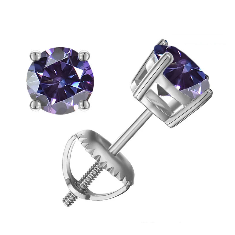 Elegant Moissanite Stud Earrings in Sterling Silver