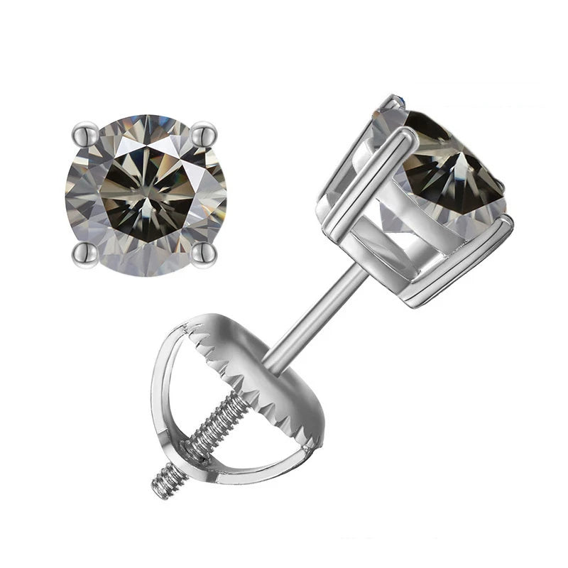 Elegant Moissanite Stud Earrings in Sterling Silver