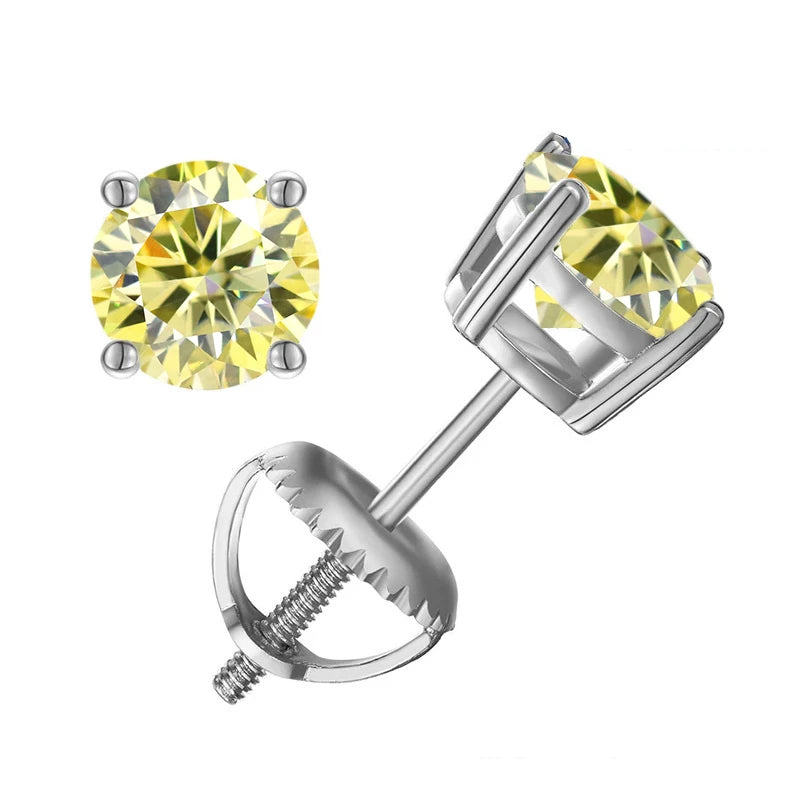 Elegant Moissanite Stud Earrings in Sterling Silver