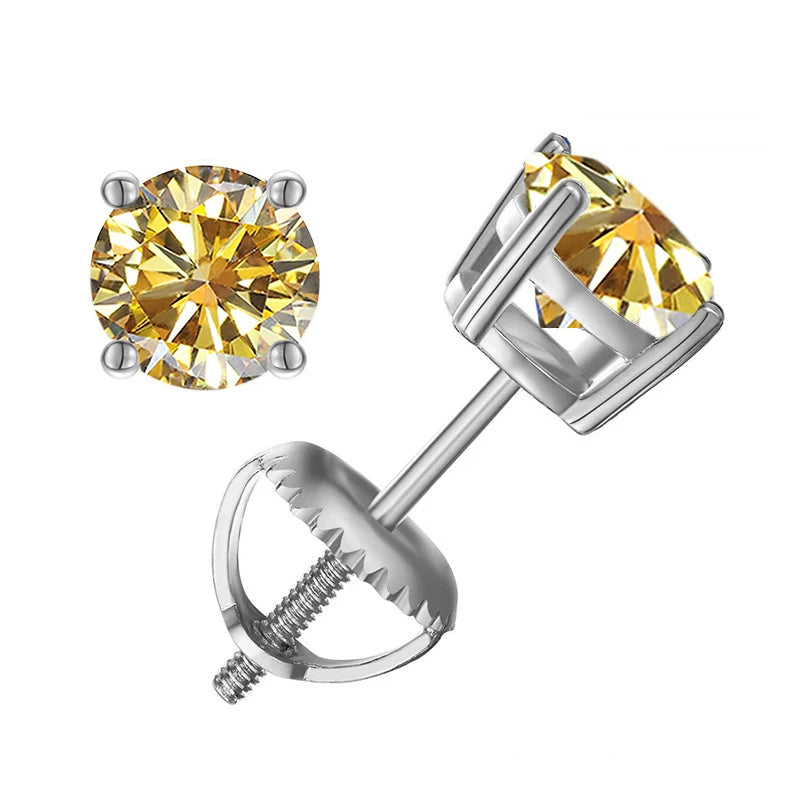 Elegant Moissanite Stud Earrings in Sterling Silver