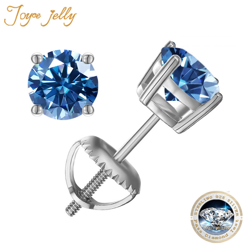 Elegant Moissanite Stud Earrings in Sterling Silver