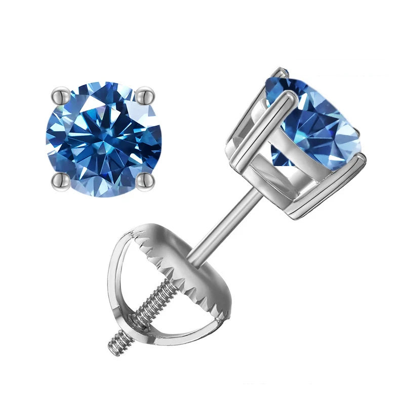 Elegant Moissanite Stud Earrings in Sterling Silver
