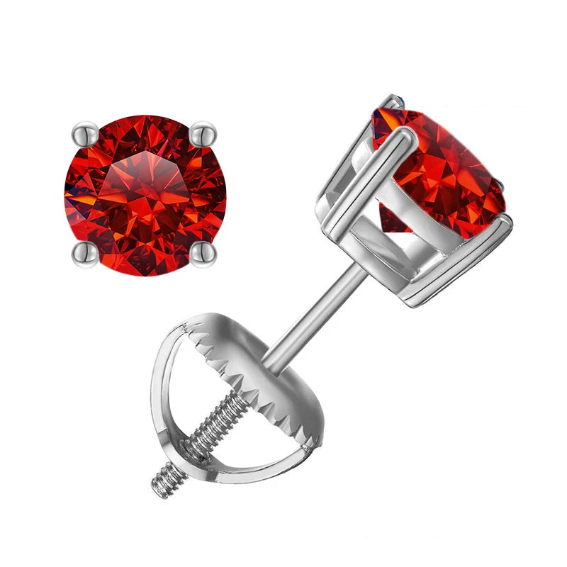 Elegant Moissanite Stud Earrings in Sterling Silver