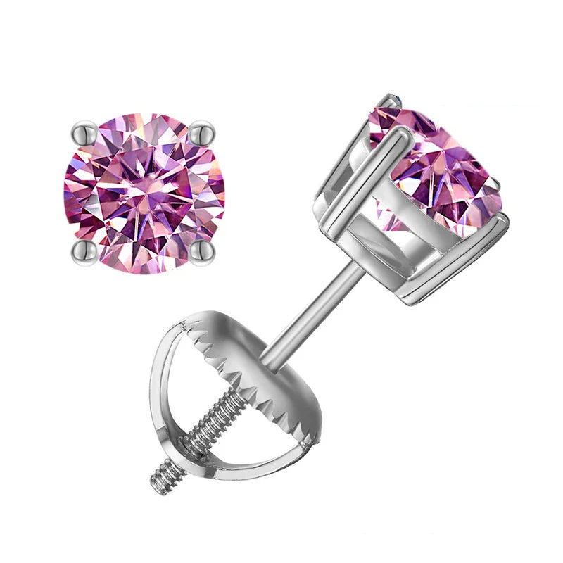 Elegant Moissanite Stud Earrings in Sterling Silver