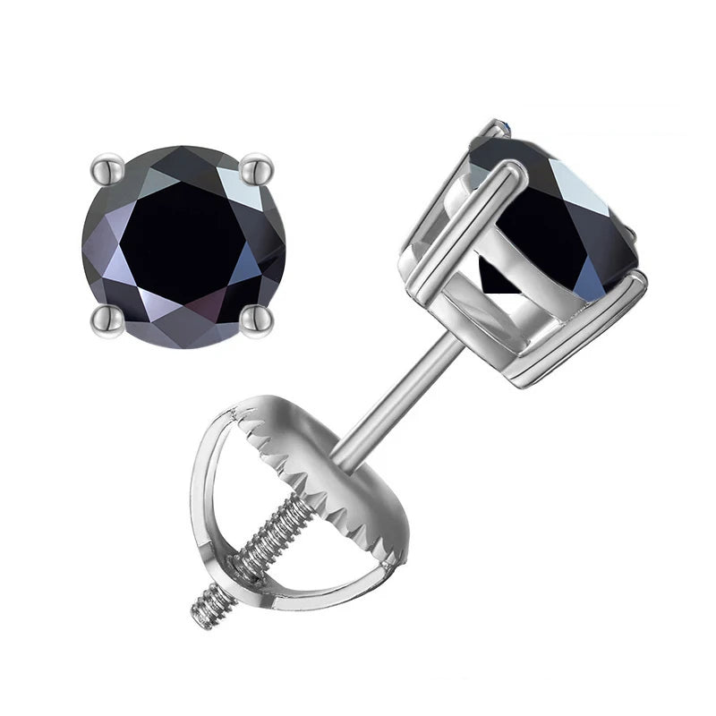 Elegant Moissanite Stud Earrings in Sterling Silver