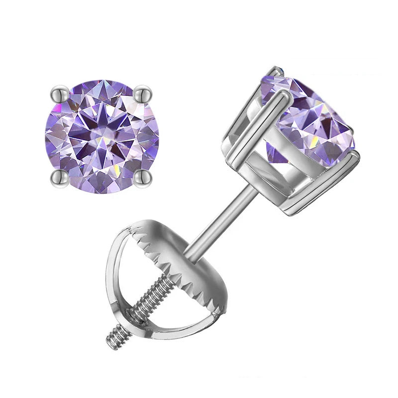 Elegant Moissanite Stud Earrings in Sterling Silver