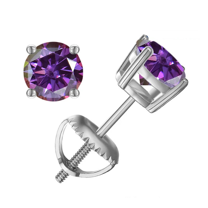 Elegant Moissanite Stud Earrings in Sterling Silver