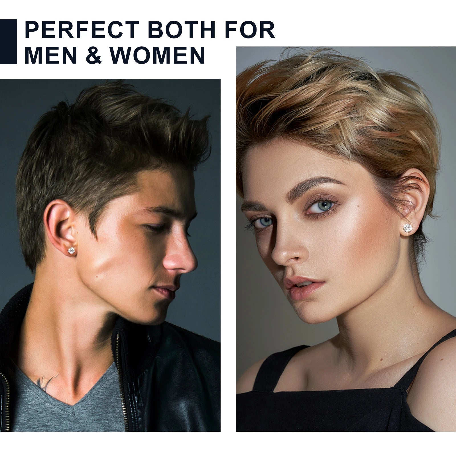 Elegant Moissanite Stud Earrings in 925 Sterling Silver