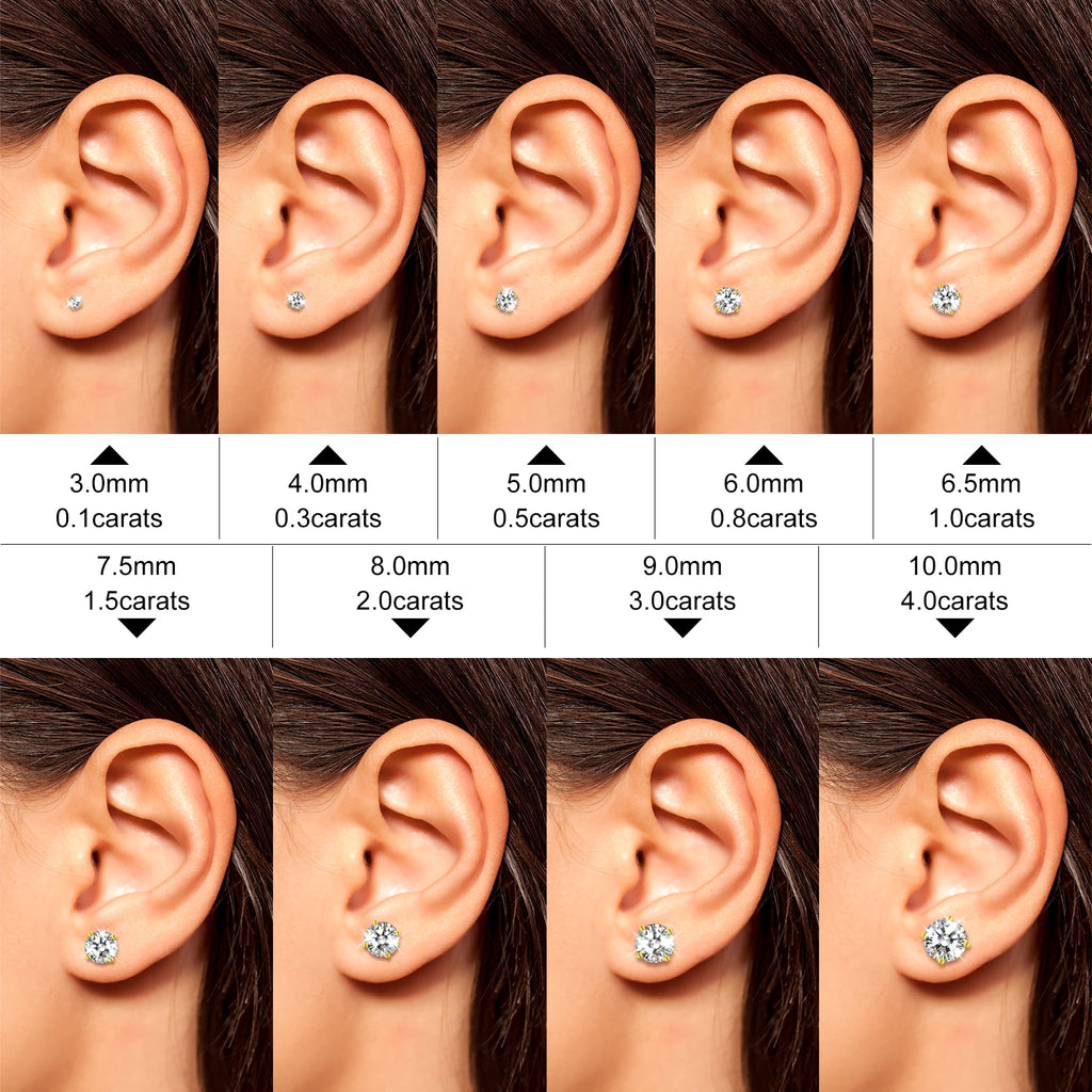 Elegant Moissanite Stud Earrings in 925 Sterling Silver