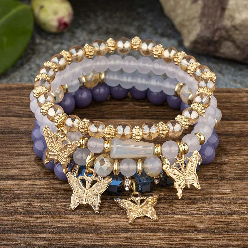 Chic Butterfly Bliss™: Bohemian Beaded Bracelet Set for Stylish Expression