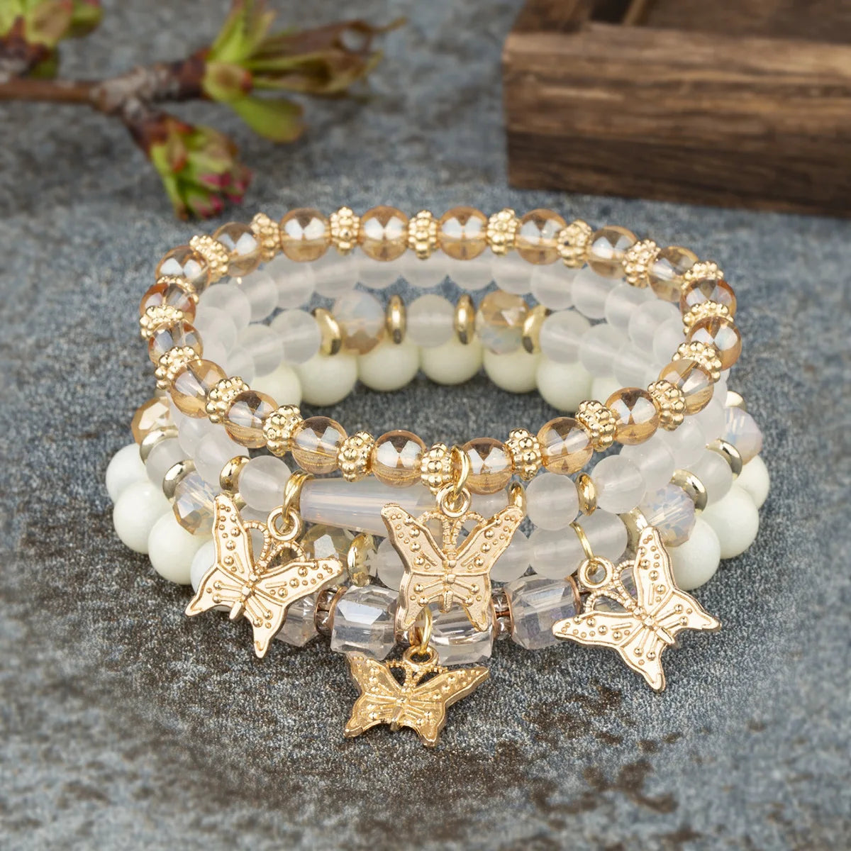 Chic Butterfly Bliss™: Bohemian Beaded Bracelet Set for Stylish Expression