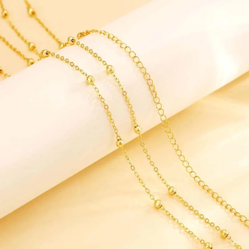 Elegant Dual-Layer Beaded Waist Chain for Women