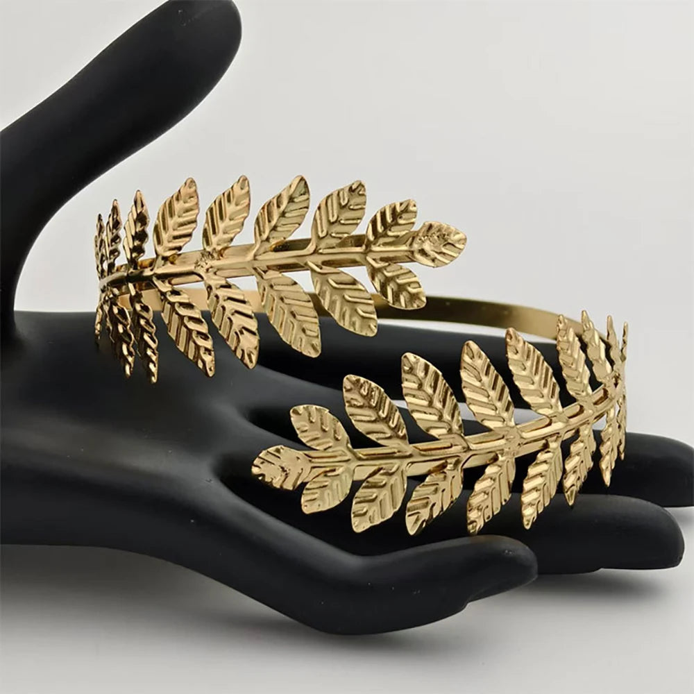 Elegant Greek Roman Leaf Arm Cuff