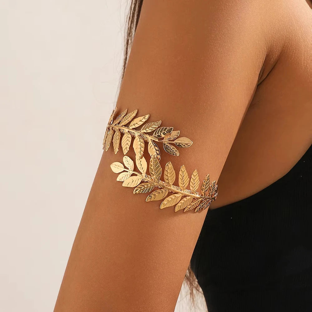 Elegant Greek Roman Leaf Arm Cuff
